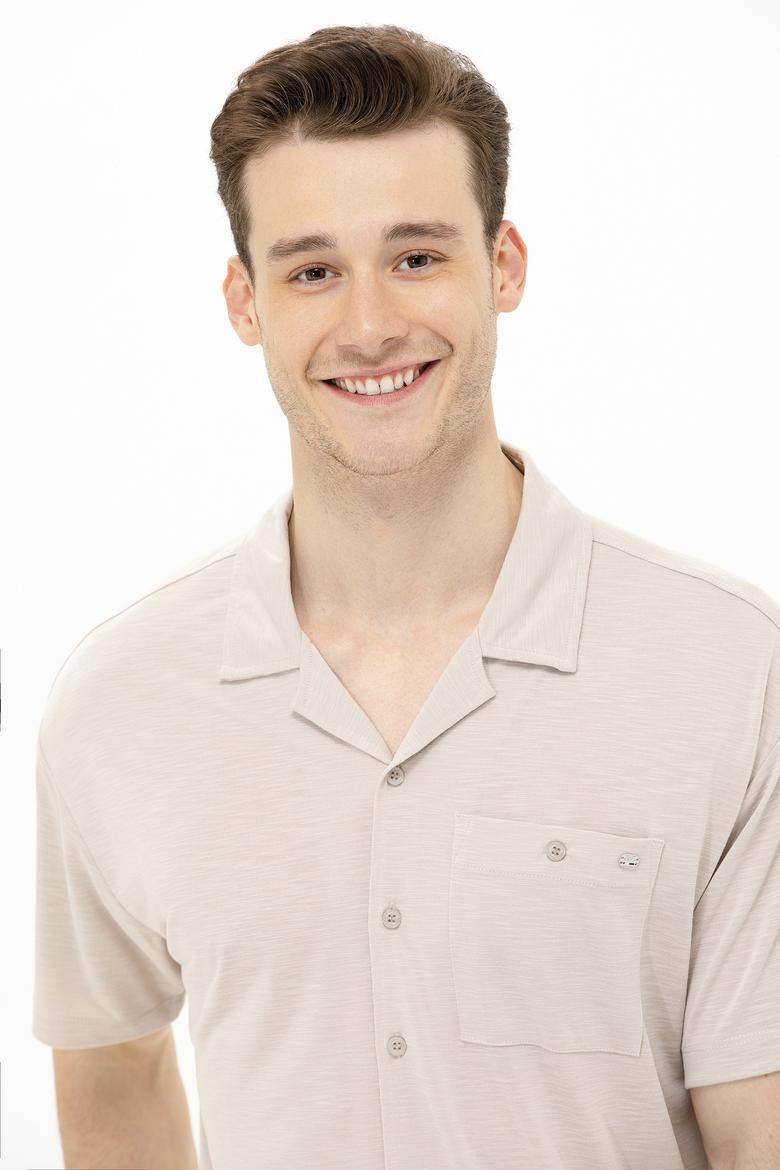 Erkek Taş Comfort Polo Yaka Tişört - 50267009019