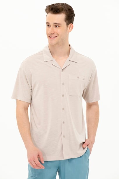 Erkek Taş Comfort Polo Yaka Tişört