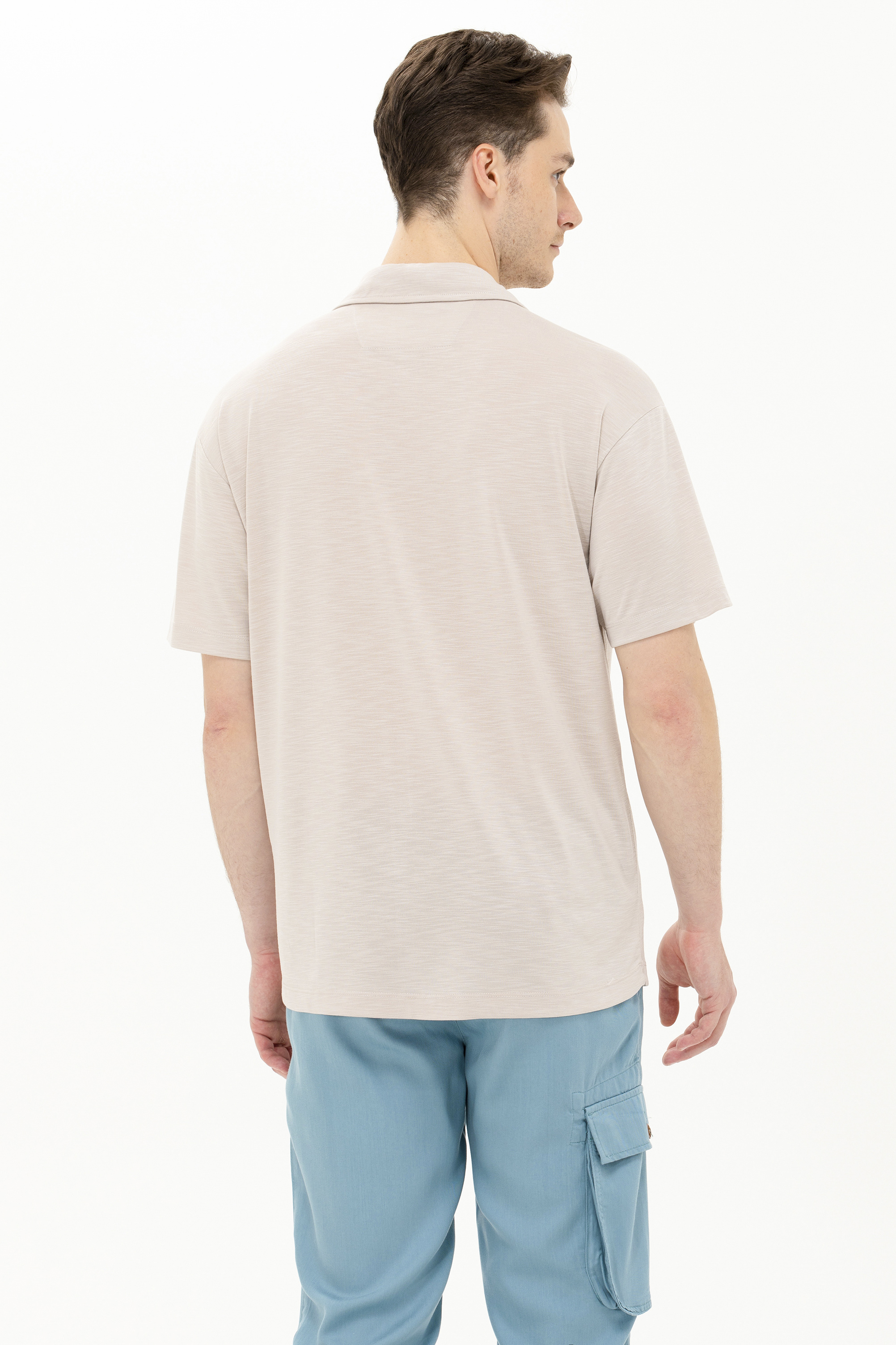 Erkek Taş Comfort Polo Yaka Tişört - Image 5