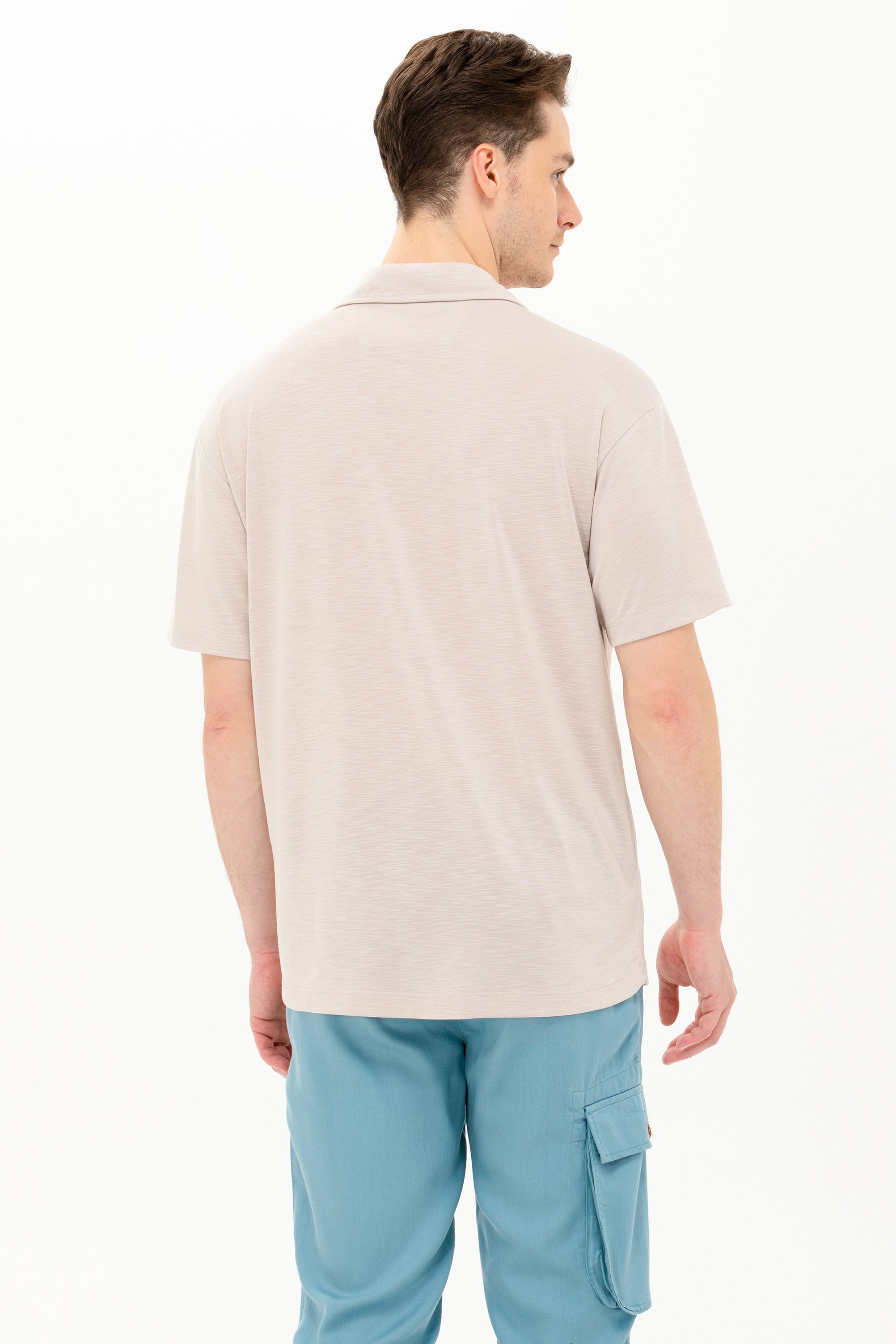 Erkek Taş Comfort Polo Yaka Tişört