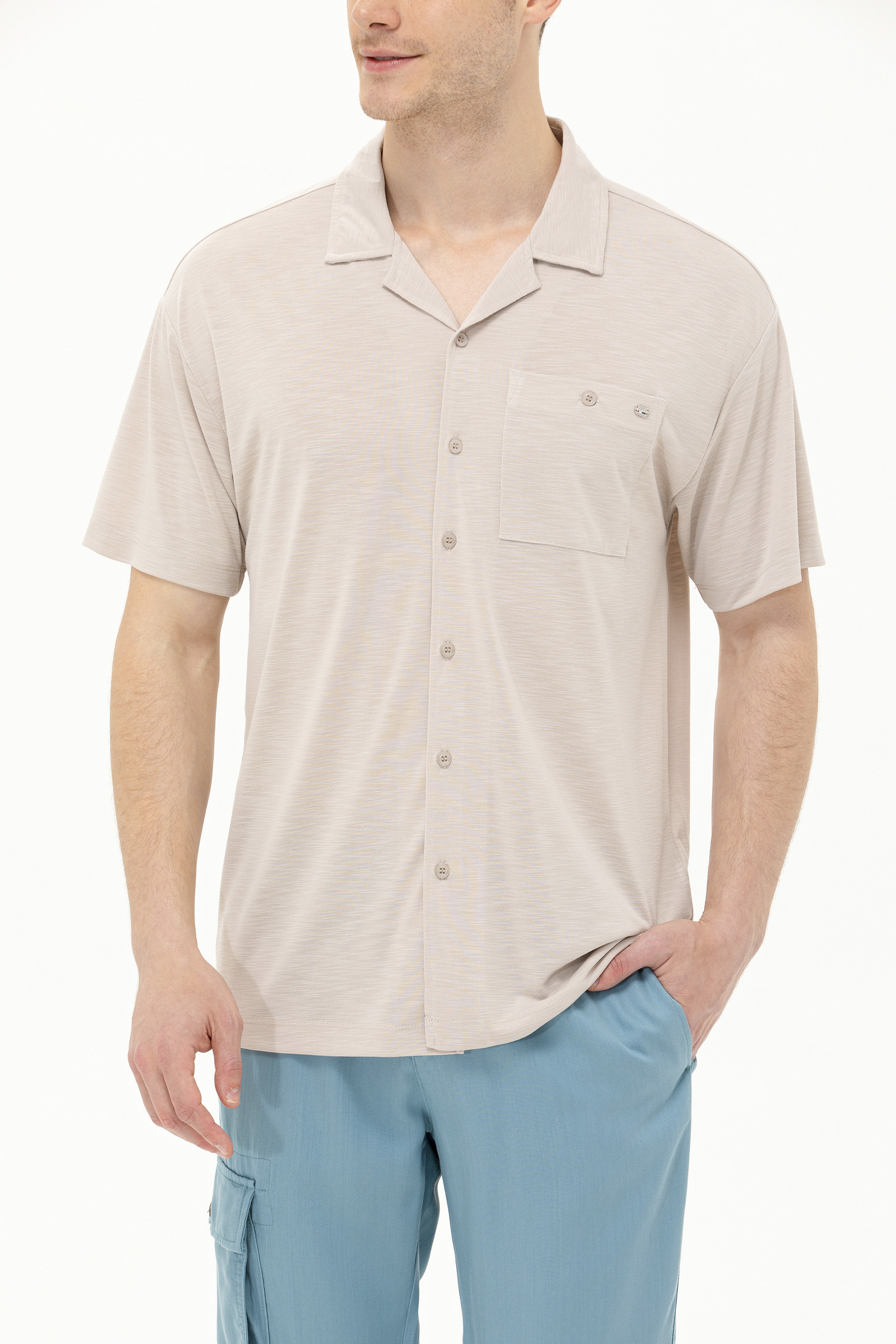 Erkek Taş Comfort Polo Yaka Tişört