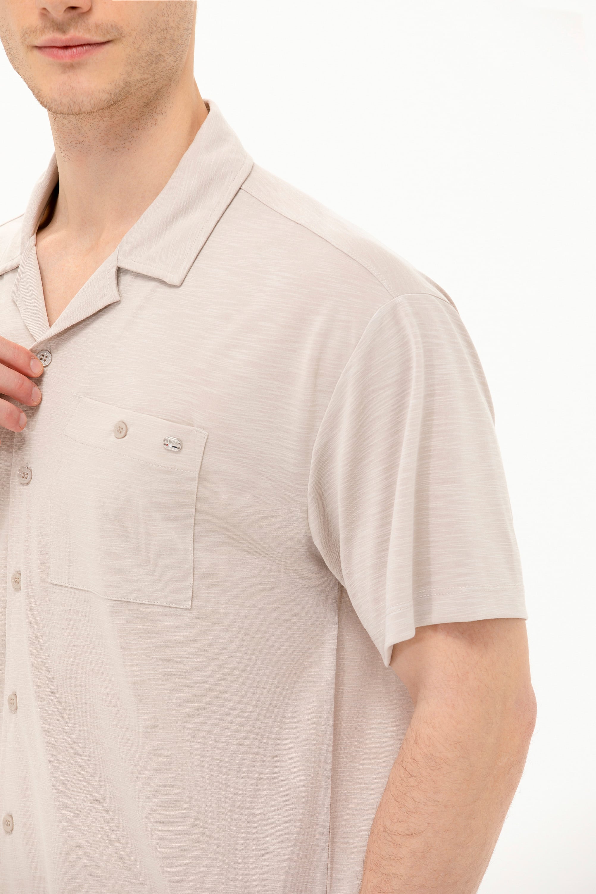 Erkek Taş Comfort Polo Yaka Tişört - Image 7