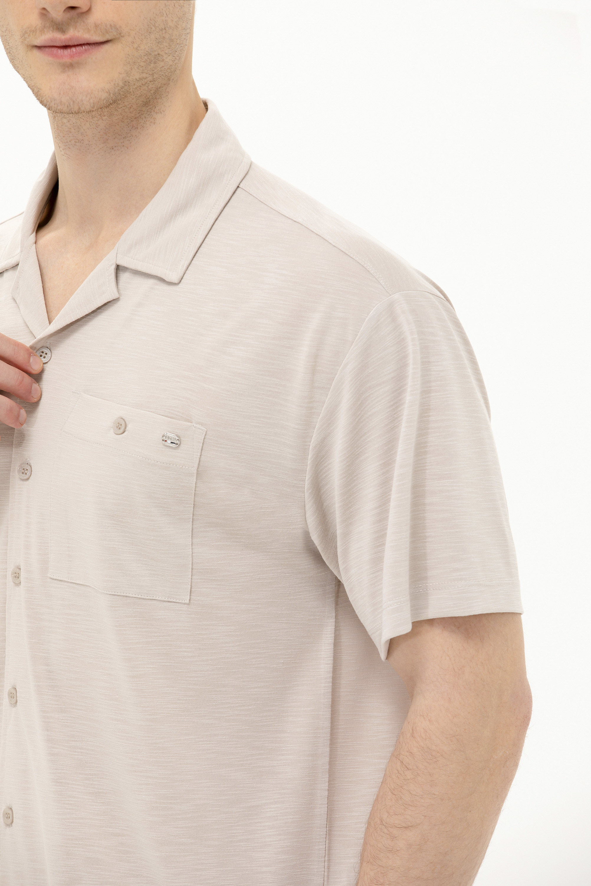 Erkek Taş Comfort Polo Yaka Tişört