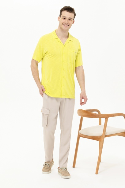 Erkek Carrot Fit Taş Kanvas Pantolon