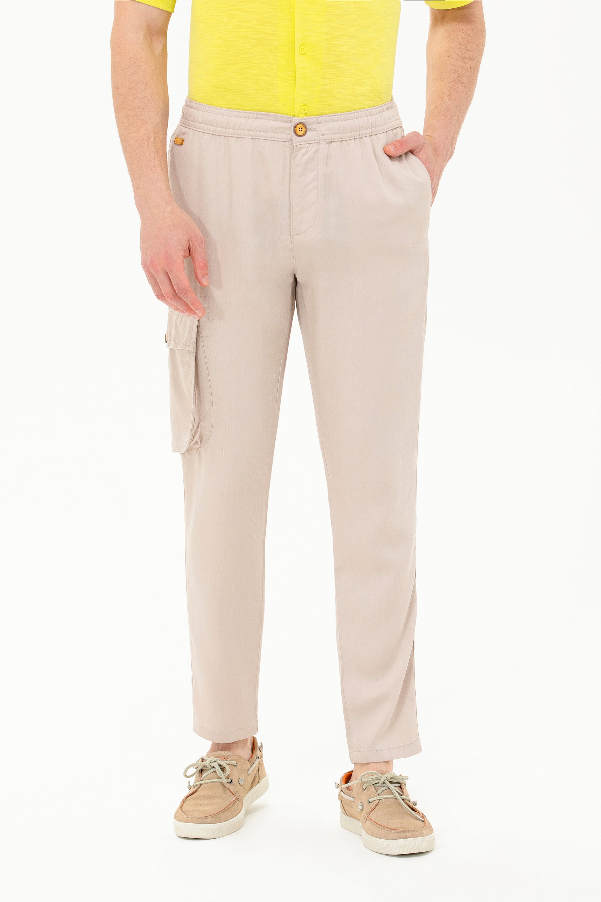 Erkek Carrot Fit Taş Kanvas Pantolon