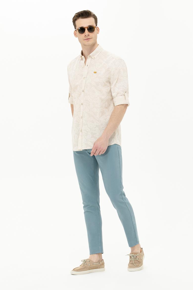 Erkek Mint Kanvas Pantolon