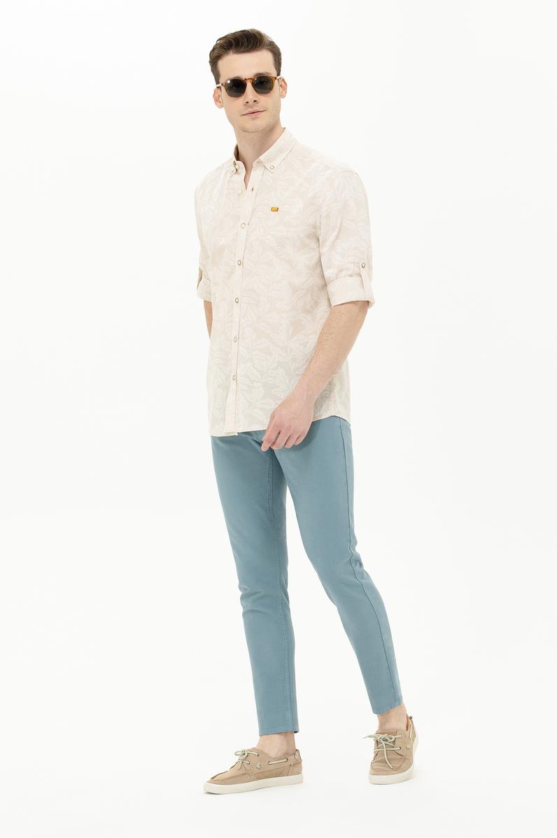 Erkek Mint Kanvas Pantolon