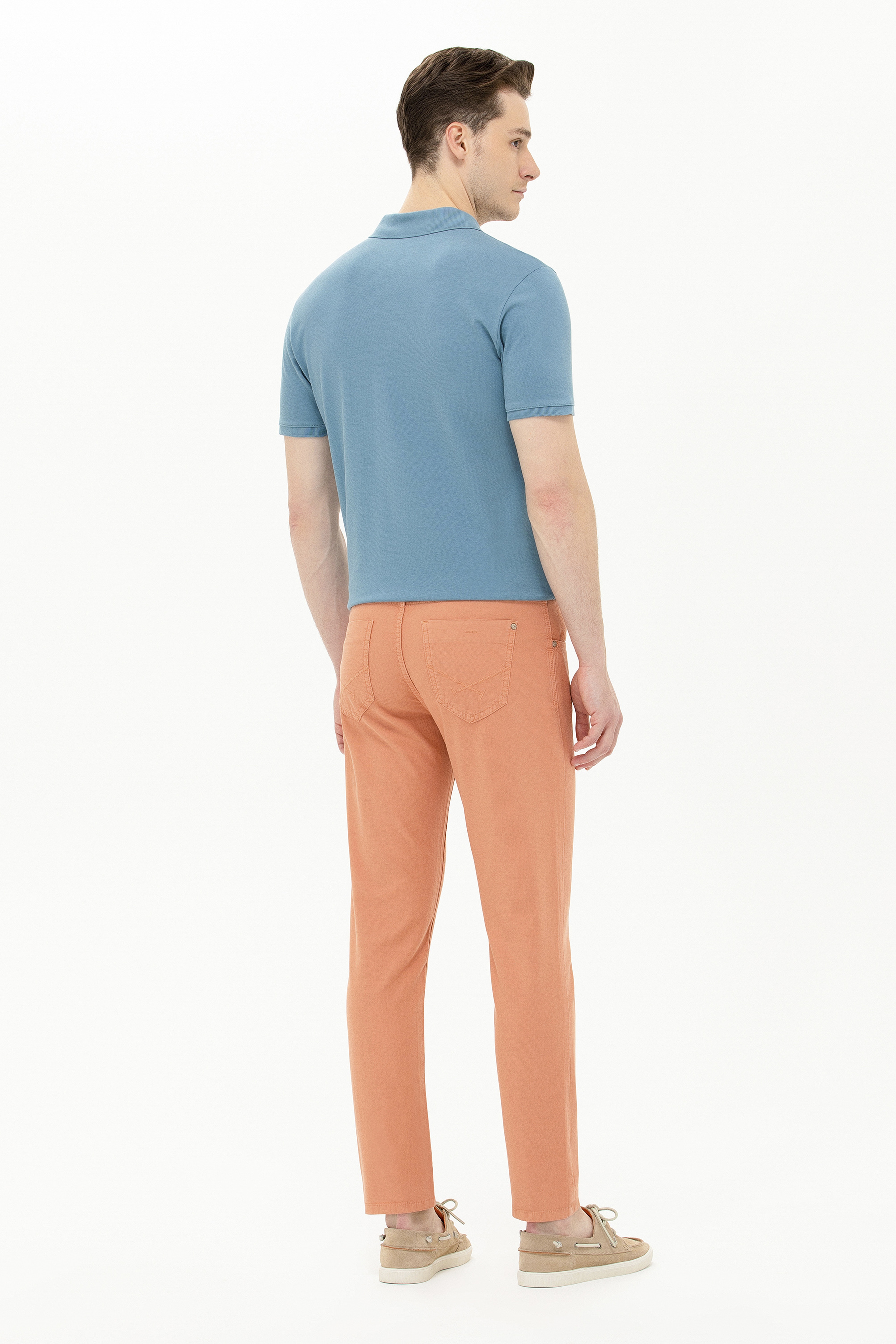 Erkek Slim Fit Kiremit Kanvas Pantolon - Image 4