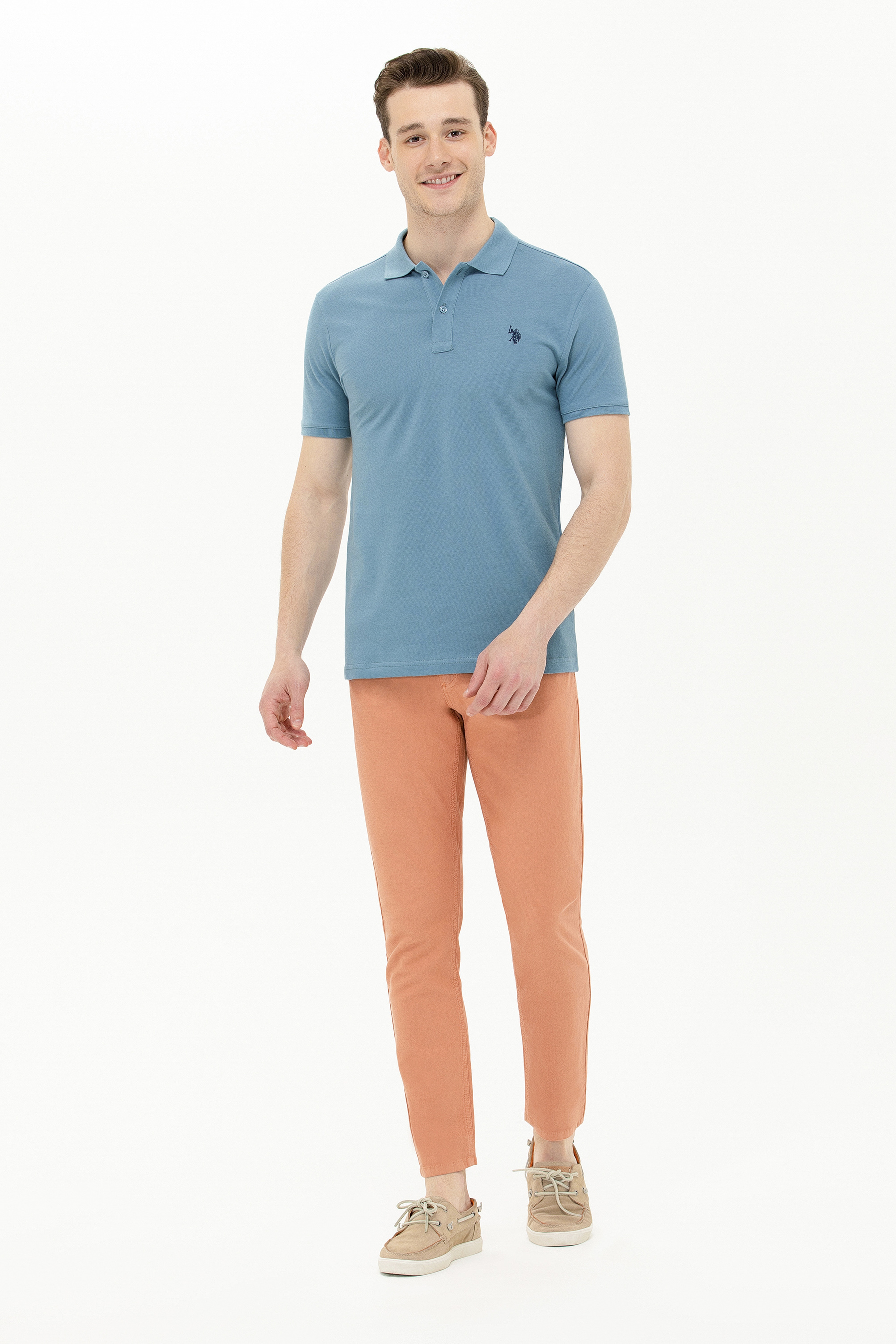 Erkek Slim Fit Kiremit Kanvas Pantolon