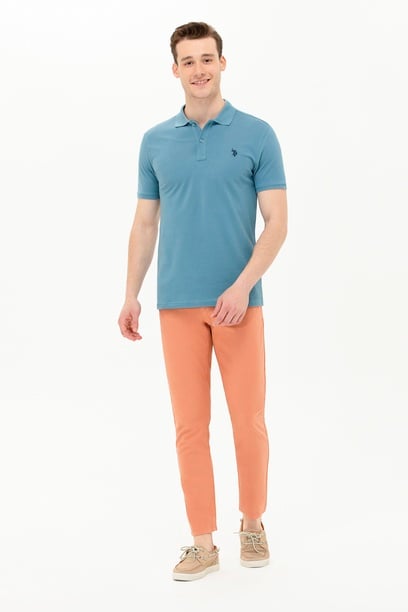 Erkek Slim Fit Kiremit Kanvas Pantolon