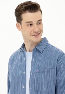 Erkek Açık Mavi Jean Gömlek - 50264363014