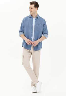 Erkek Açık Mavi Jean Gömlek - 50264363014
