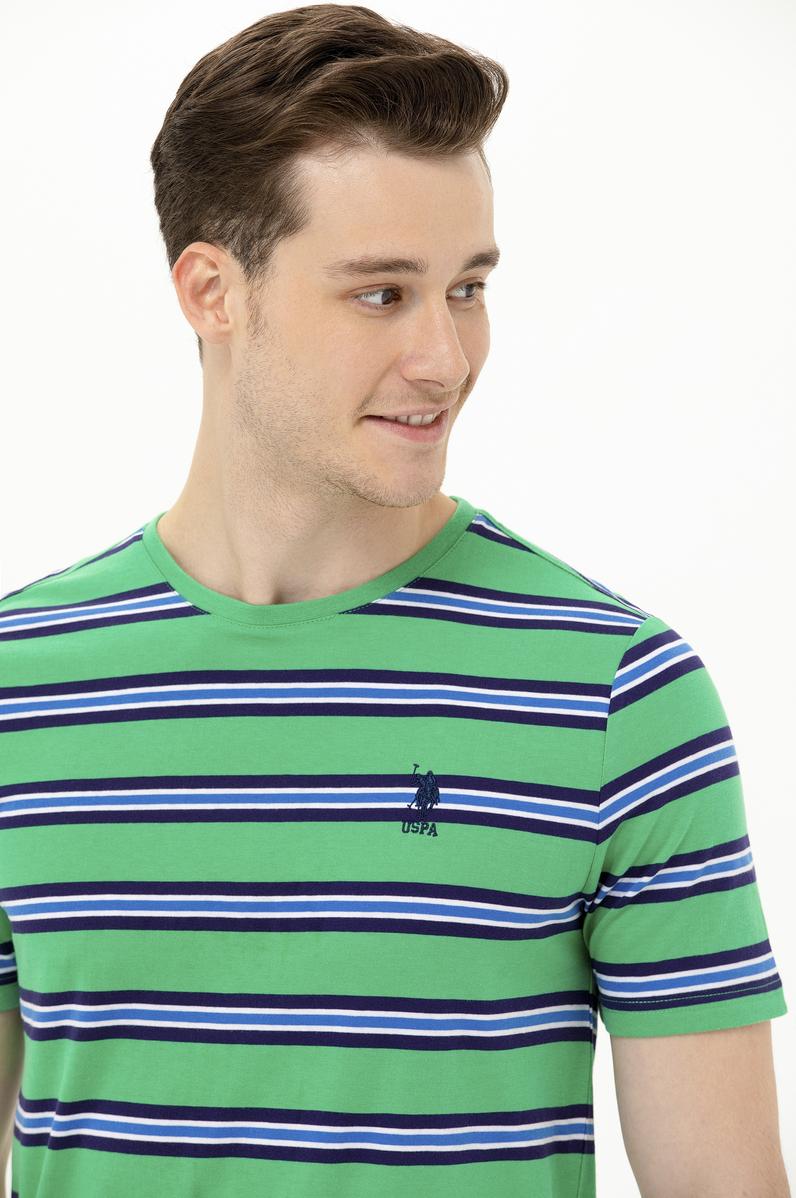 Erkek Yeşil Bisiklet Yaka Tişört