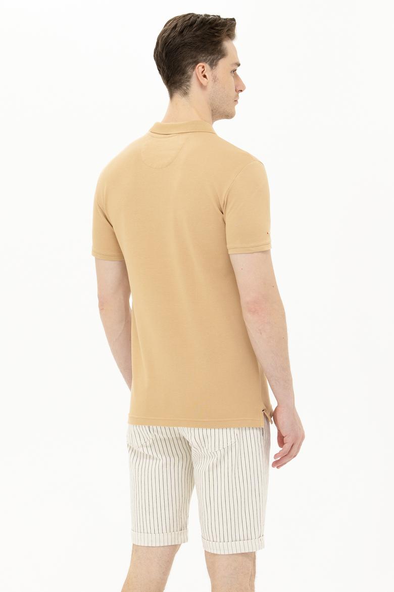 Erkek Camel Basic Polo Yaka Tişört - 50263238424