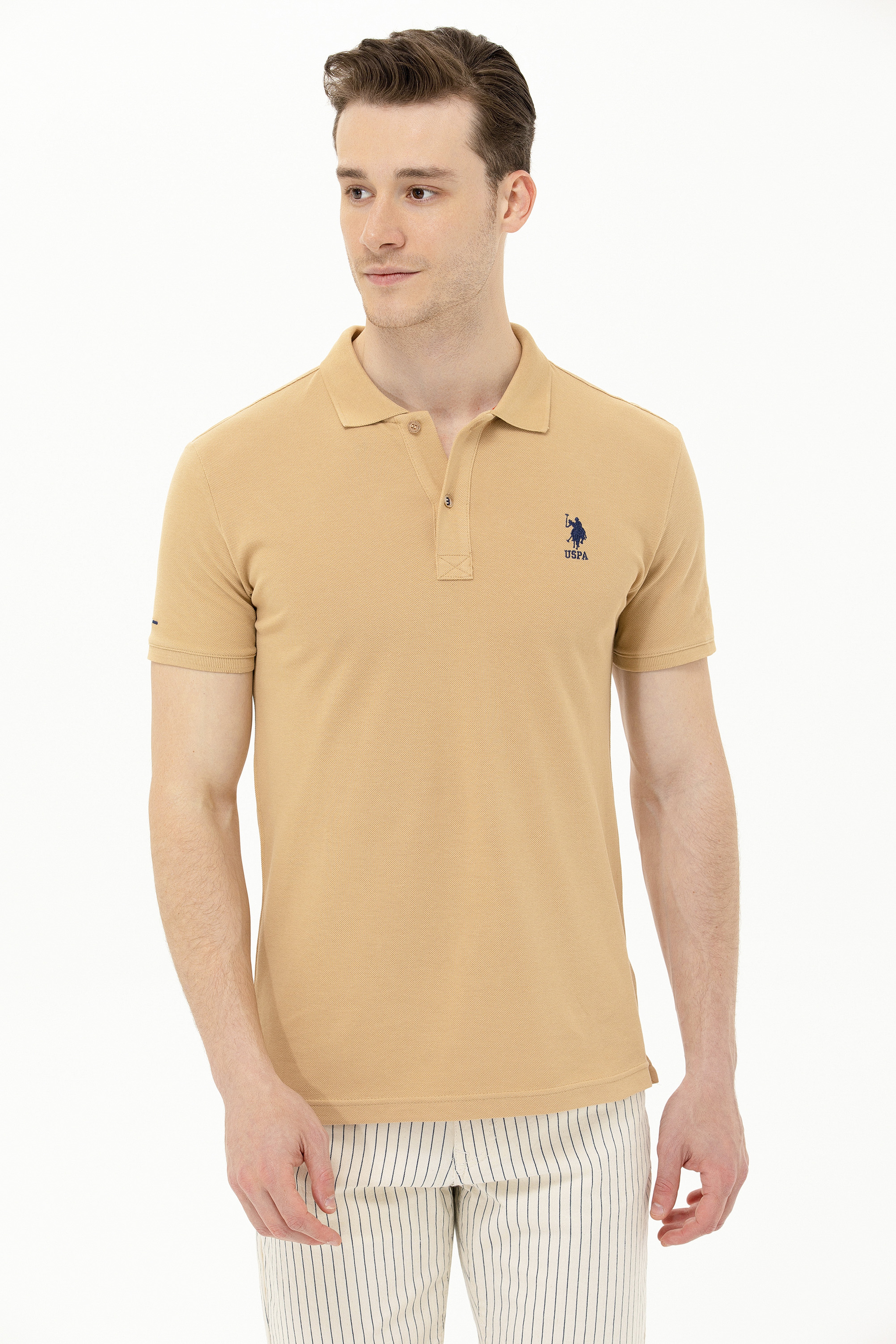 Erkek Camel Basic Polo Yaka Tişört