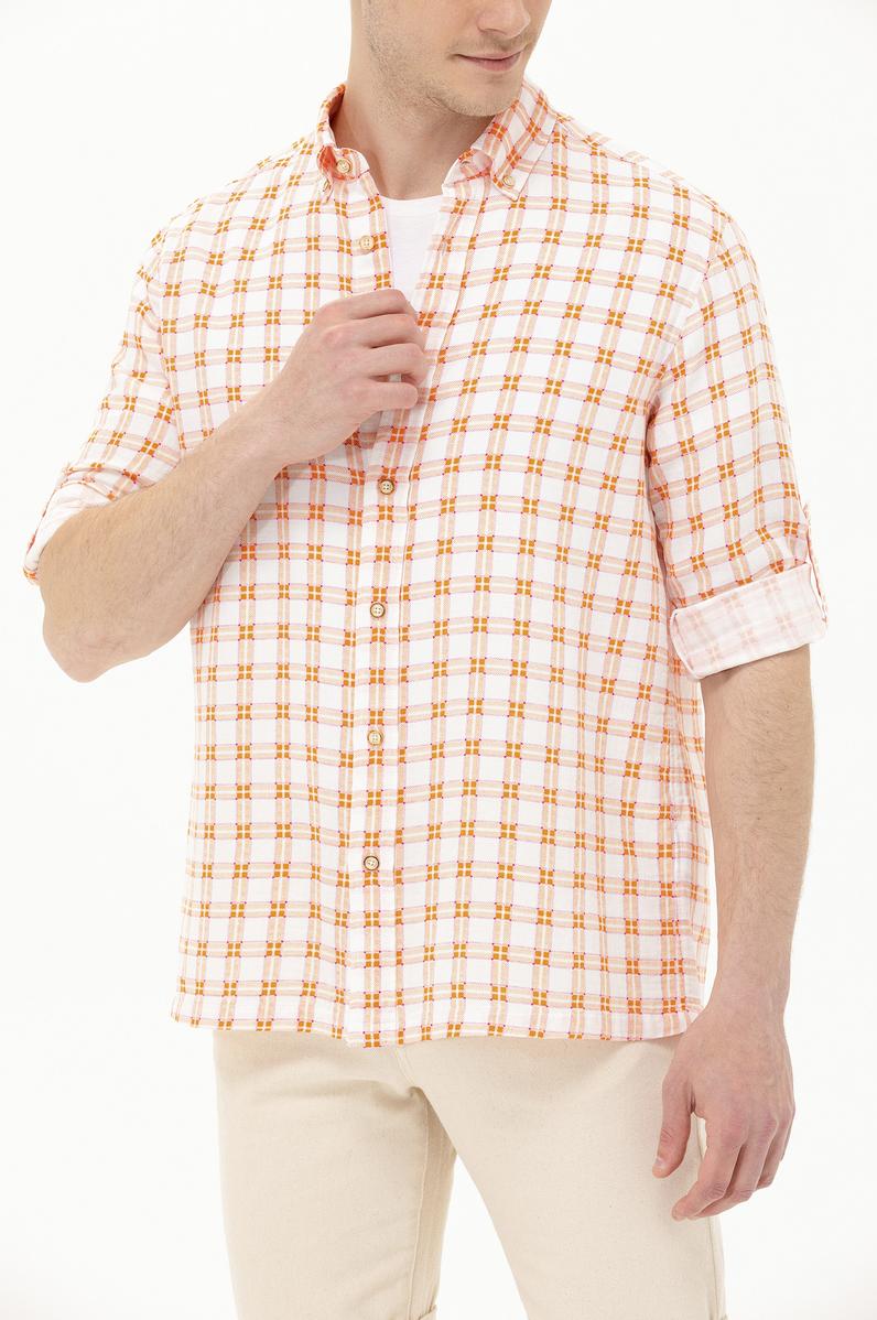 Erkek Kareli Kiremit Gömlek