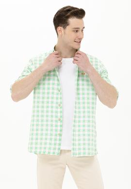 Erkek Kareli Yeşil Gömlek - 50263337033