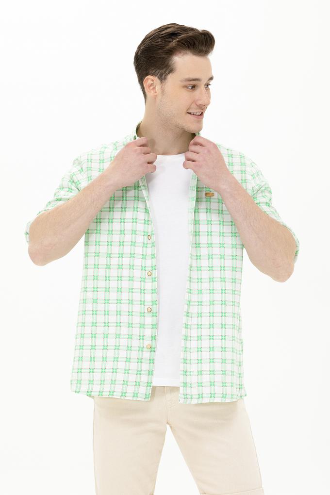Erkek Kareli Yeşil Gömlek