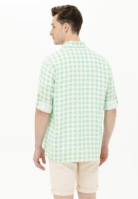 Erkek Kareli Yeşil Gömlek - 50263337033