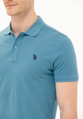 Erkek Koyu Mint Basic Polo Yaka Tişört - 50262933285