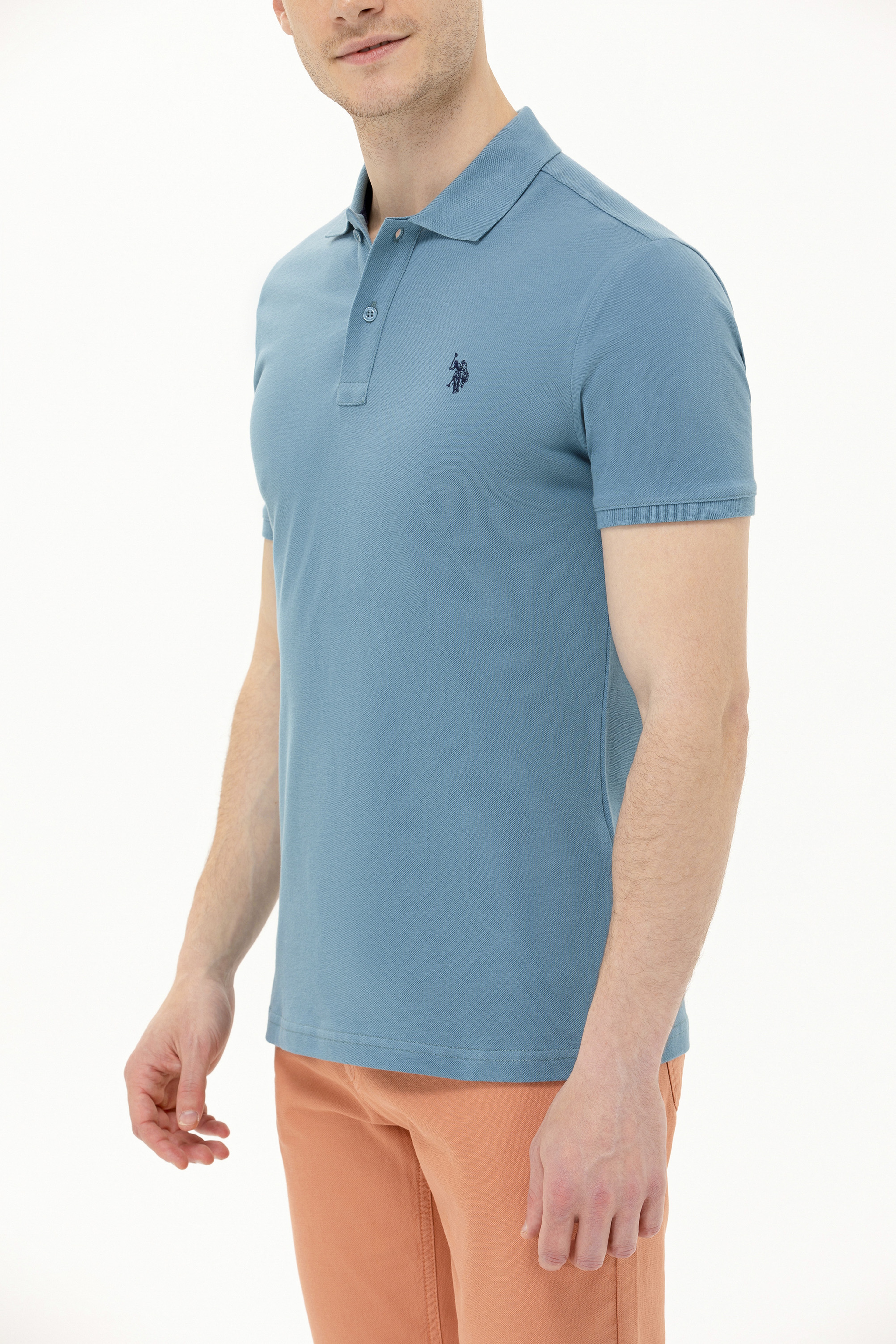 Erkek Koyu Mint Basic Polo Yaka Tişört