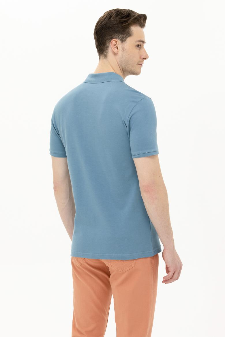 Erkek Koyu Mint Basic Polo Yaka Tişört - 50262933285