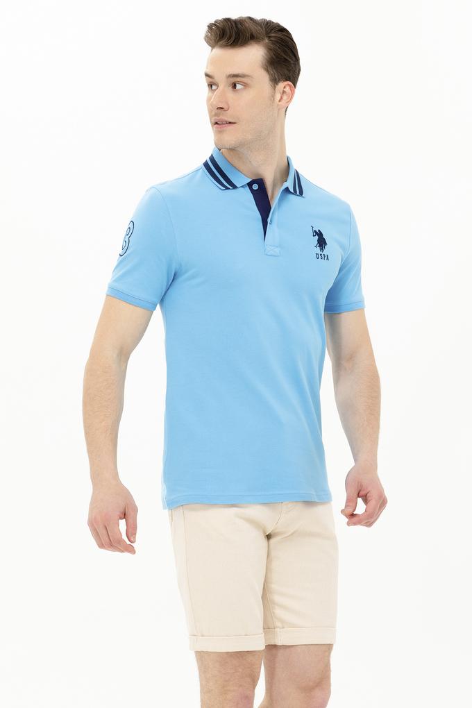 Erkek Turkuaz Basic Polo Yaka Tişört