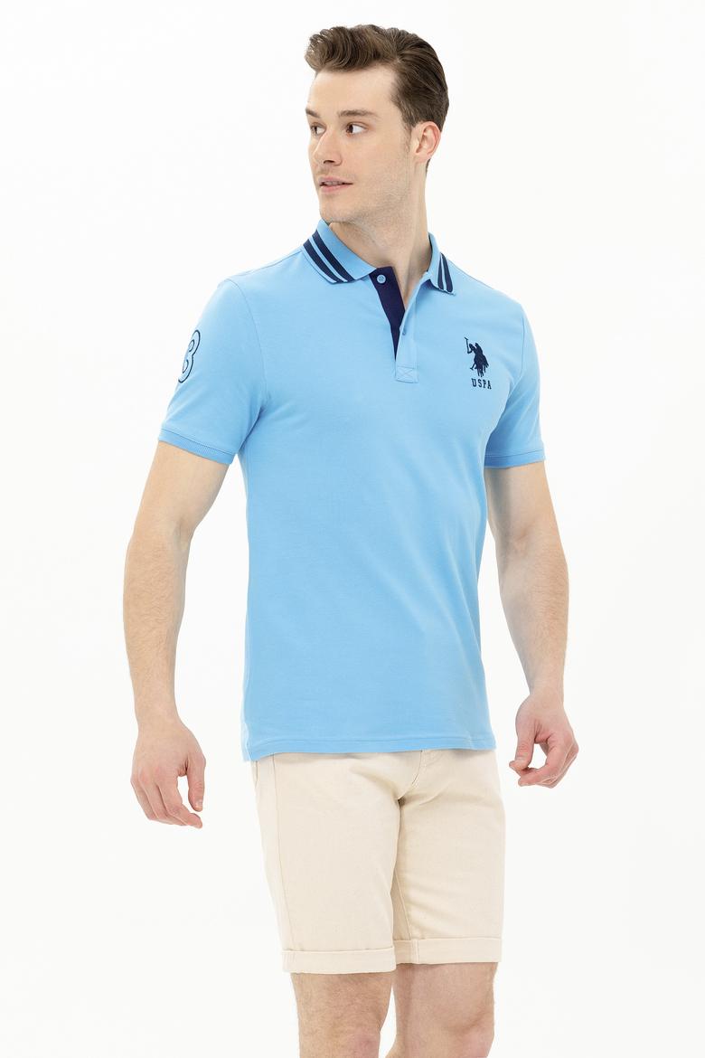 Erkek Turkuaz Basic Polo Yaka Tişört