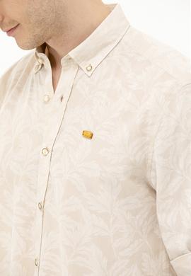 Erkek Ekru Uzun Kollu Gömlek - 50263598034