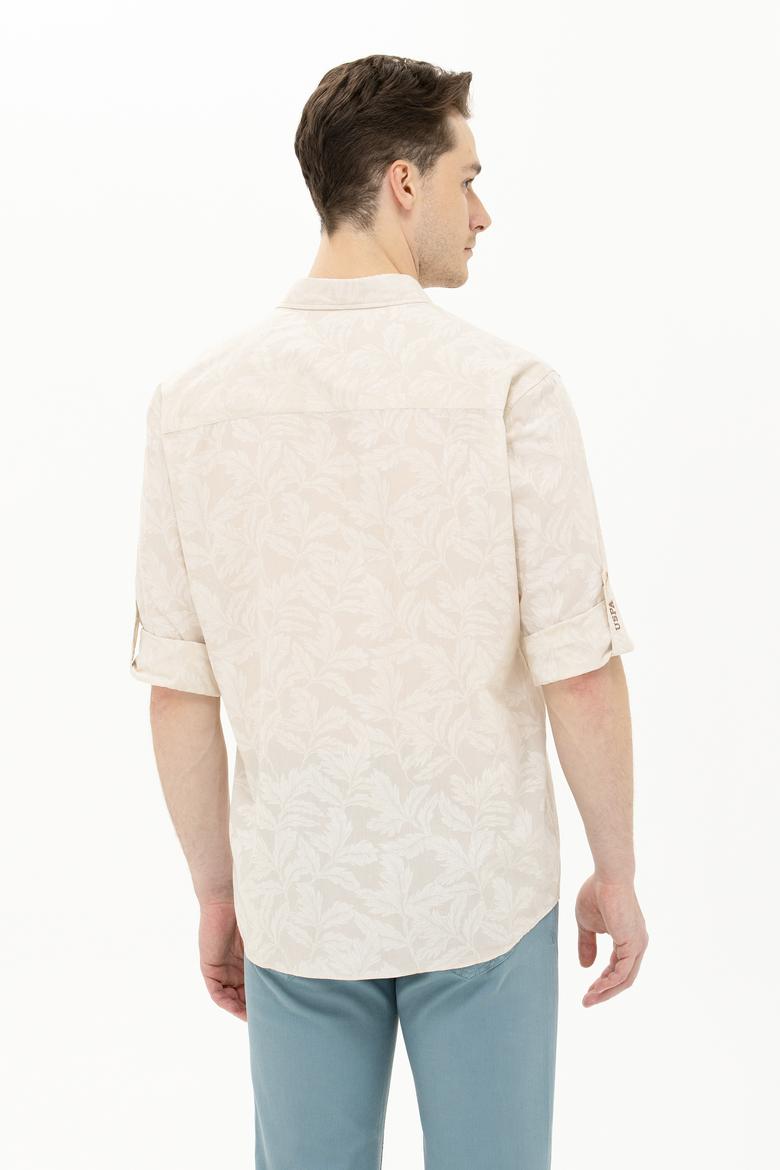 Erkek Ekru Uzun Kollu Gömlek - 50263598034