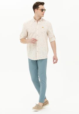 Erkek Ekru Uzun Kollu Gömlek - 50263598034