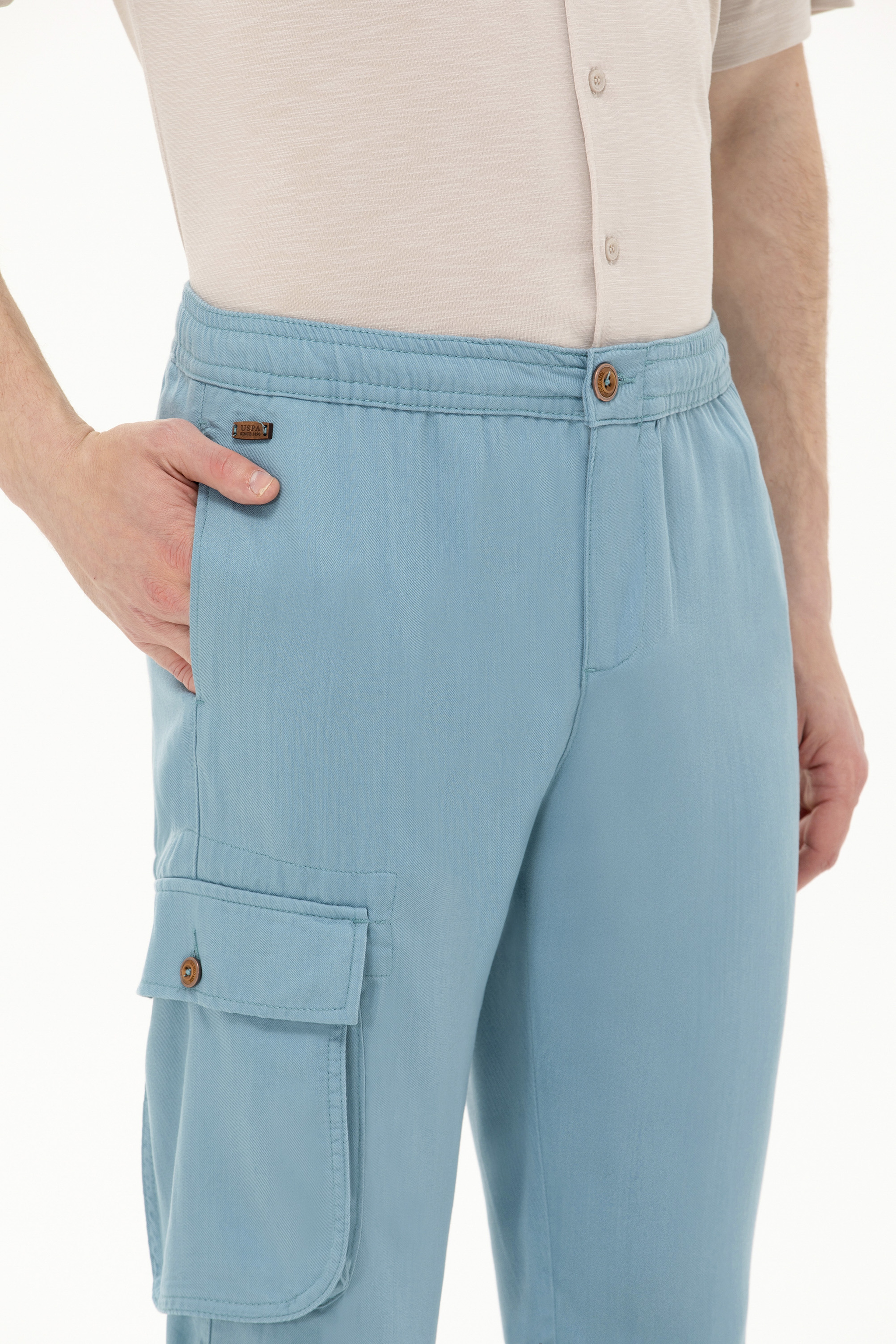 Erkek Carrot Fit Mint Kanvas Pantolon