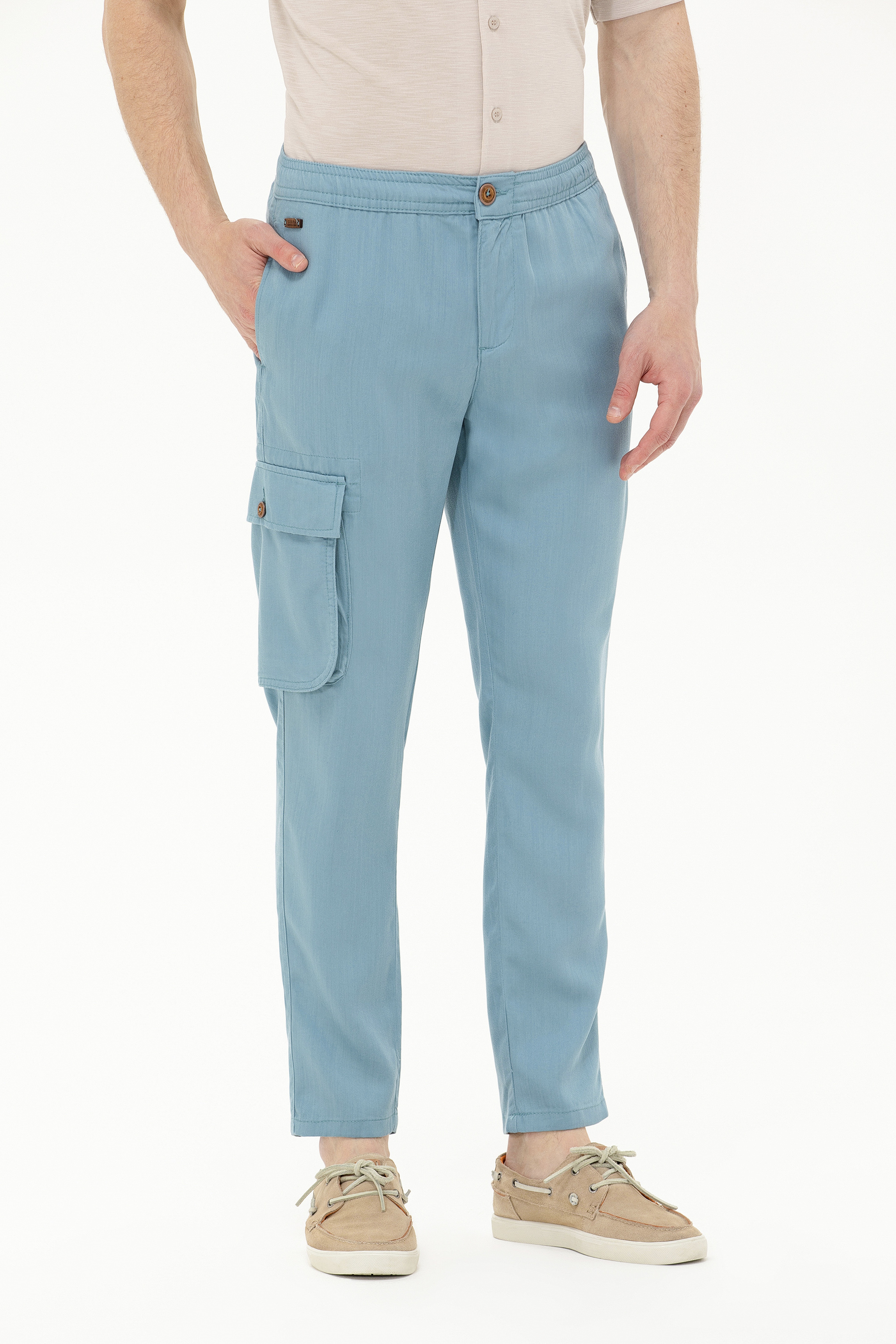 Erkek Carrot Fit Mint Kanvas Pantolon - Image 2
