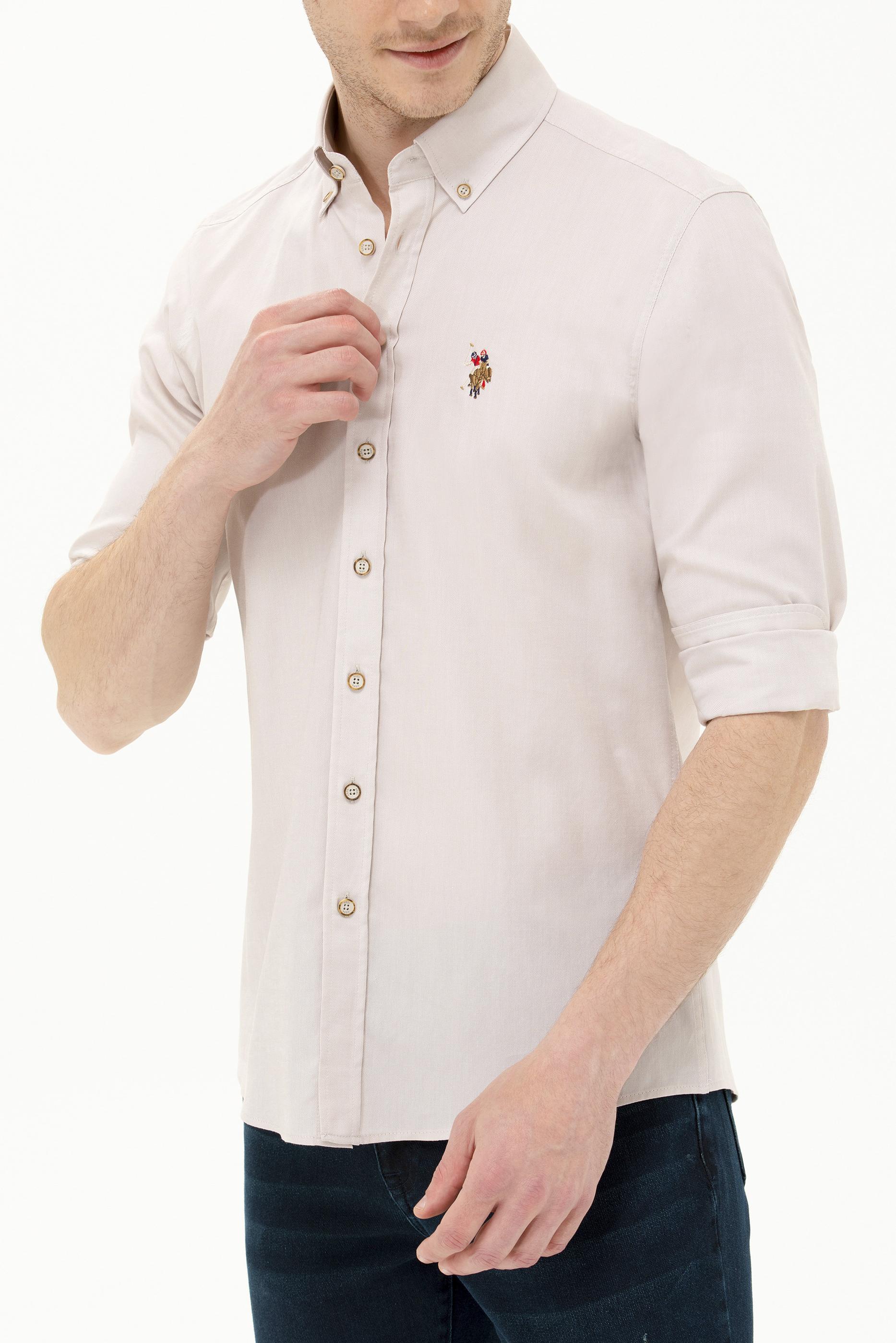 Erkek Taş Uzun Kollu Basic Gömlek