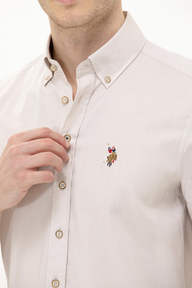 Erkek Taş Uzun Kollu Basic Gömlek - 50263099041