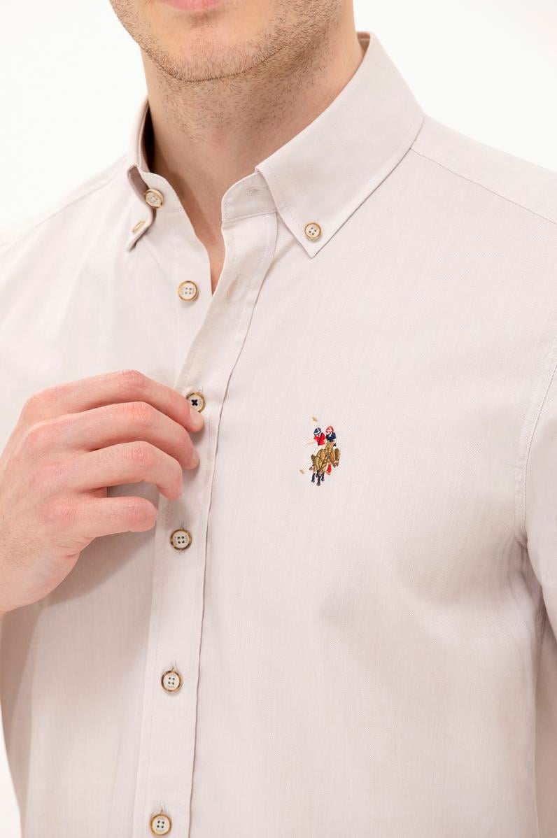 Erkek Taş Uzun Kollu Basic Gömlek