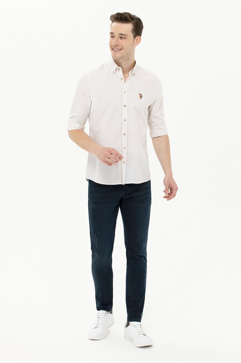 Erkek Taş Uzun Kollu Basic Gömlek