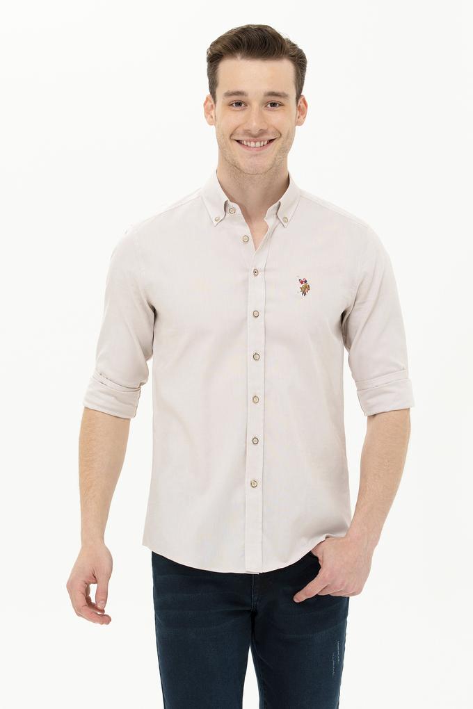 Erkek Taş Uzun Kollu Basic Gömlek