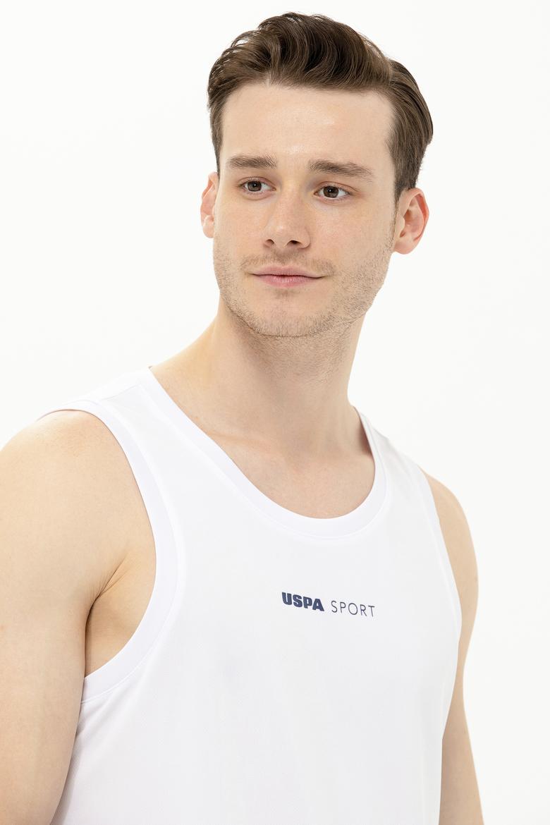 Erkek Beyaz Bisiklet Yaka Tişört - 50263566006