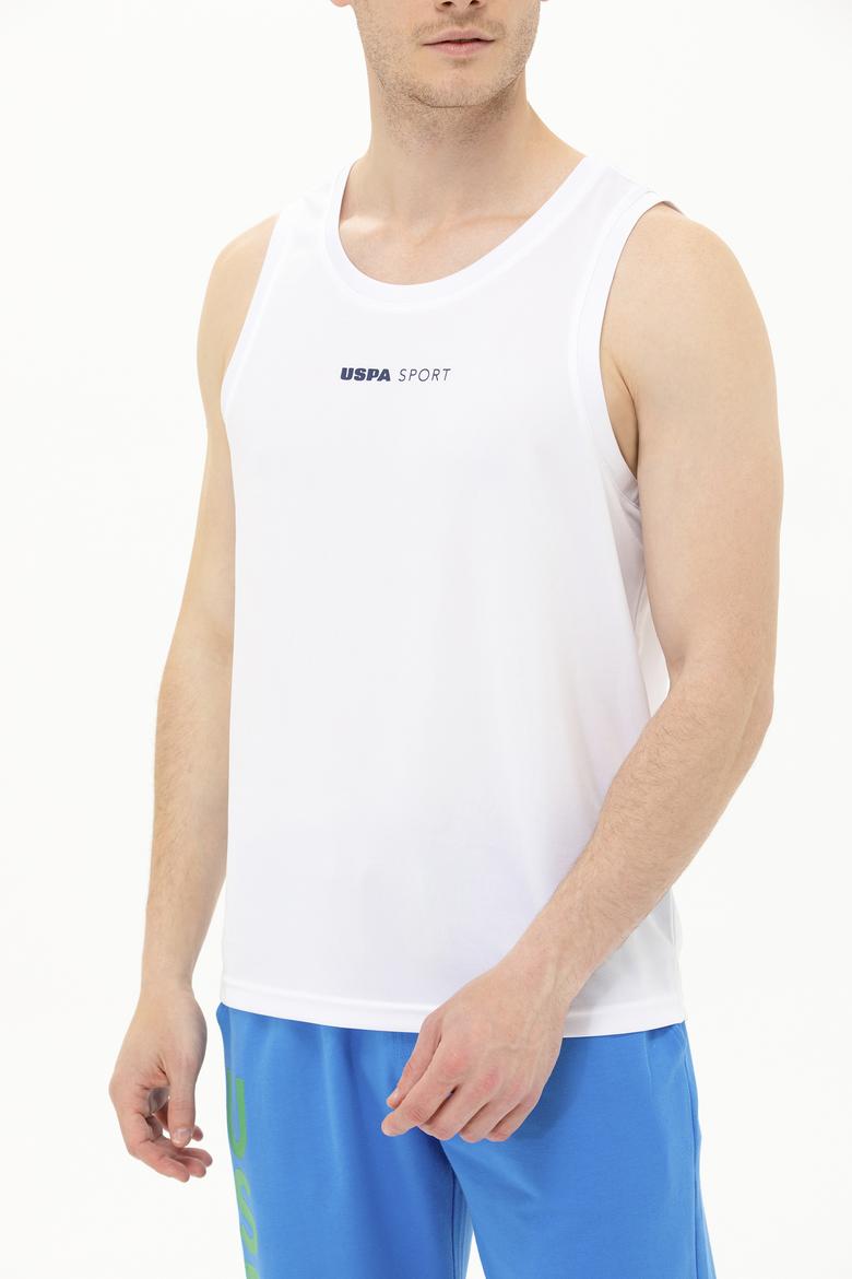 Erkek Beyaz Bisiklet Yaka Tişört - 50263566006