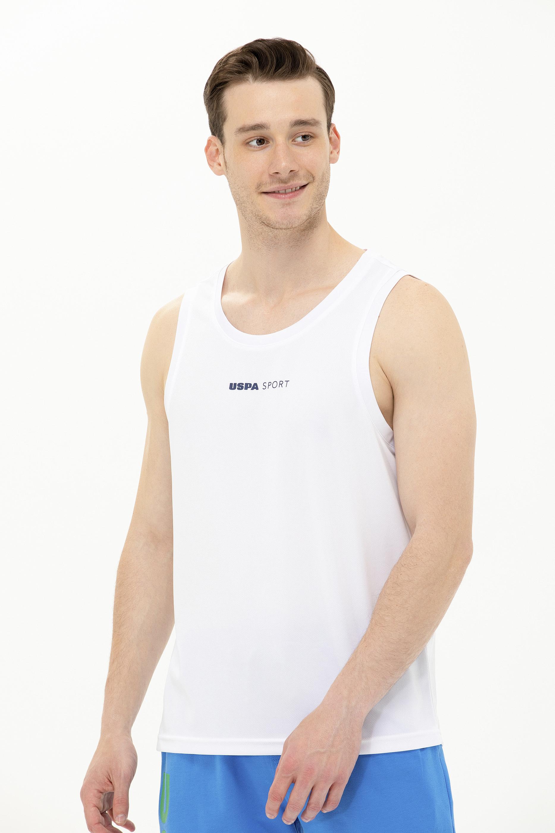 Erkek Beyaz Bisiklet Yaka Tişört