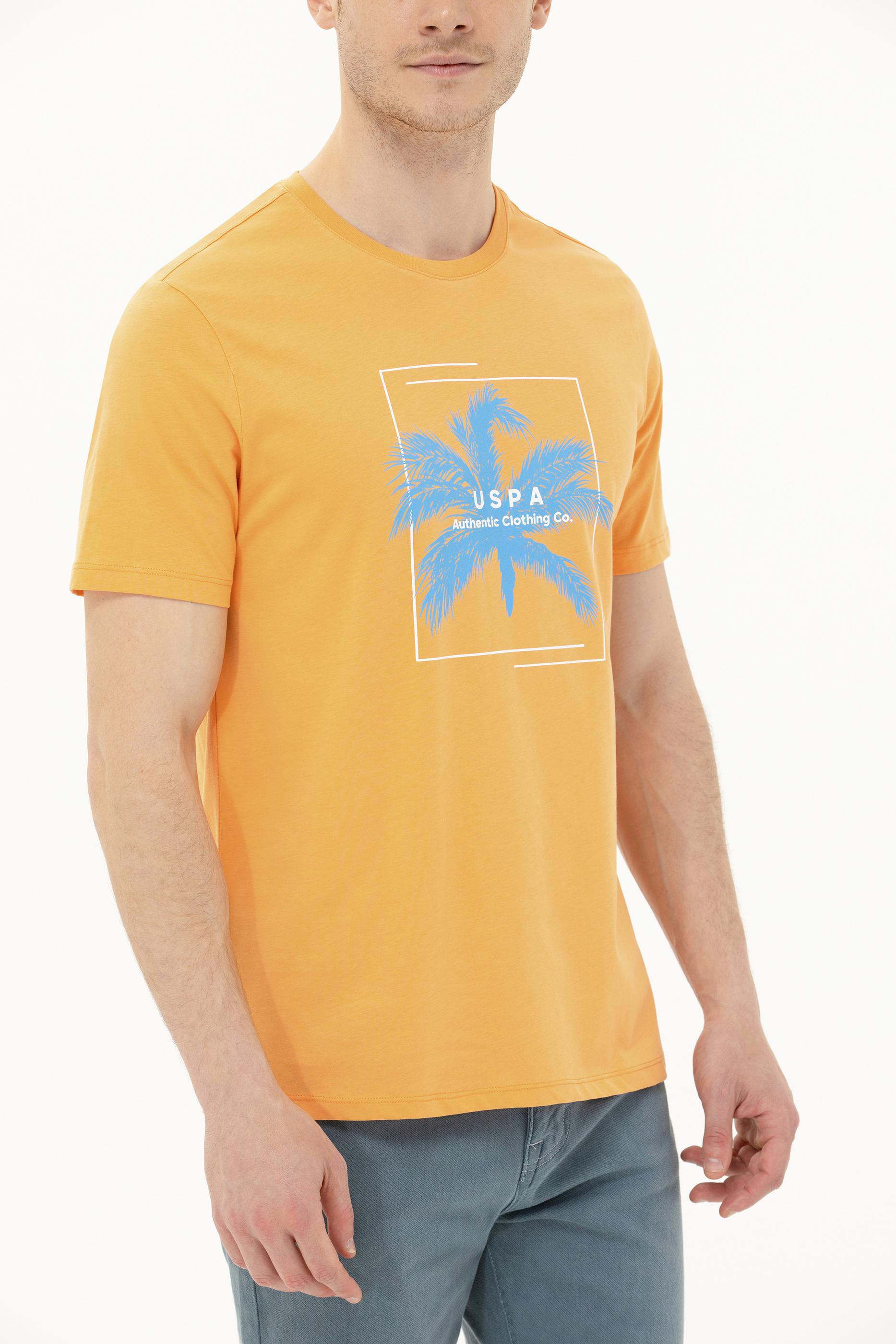 Erkek Turuncu Bisiklet Yaka Tişört