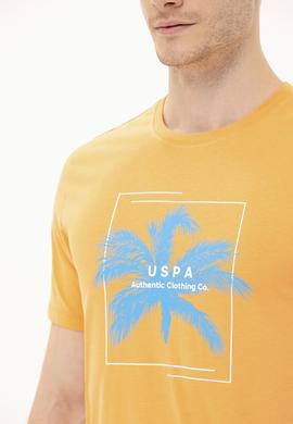 Erkek Turuncu Bisiklet Yaka Tişört - 50263390044