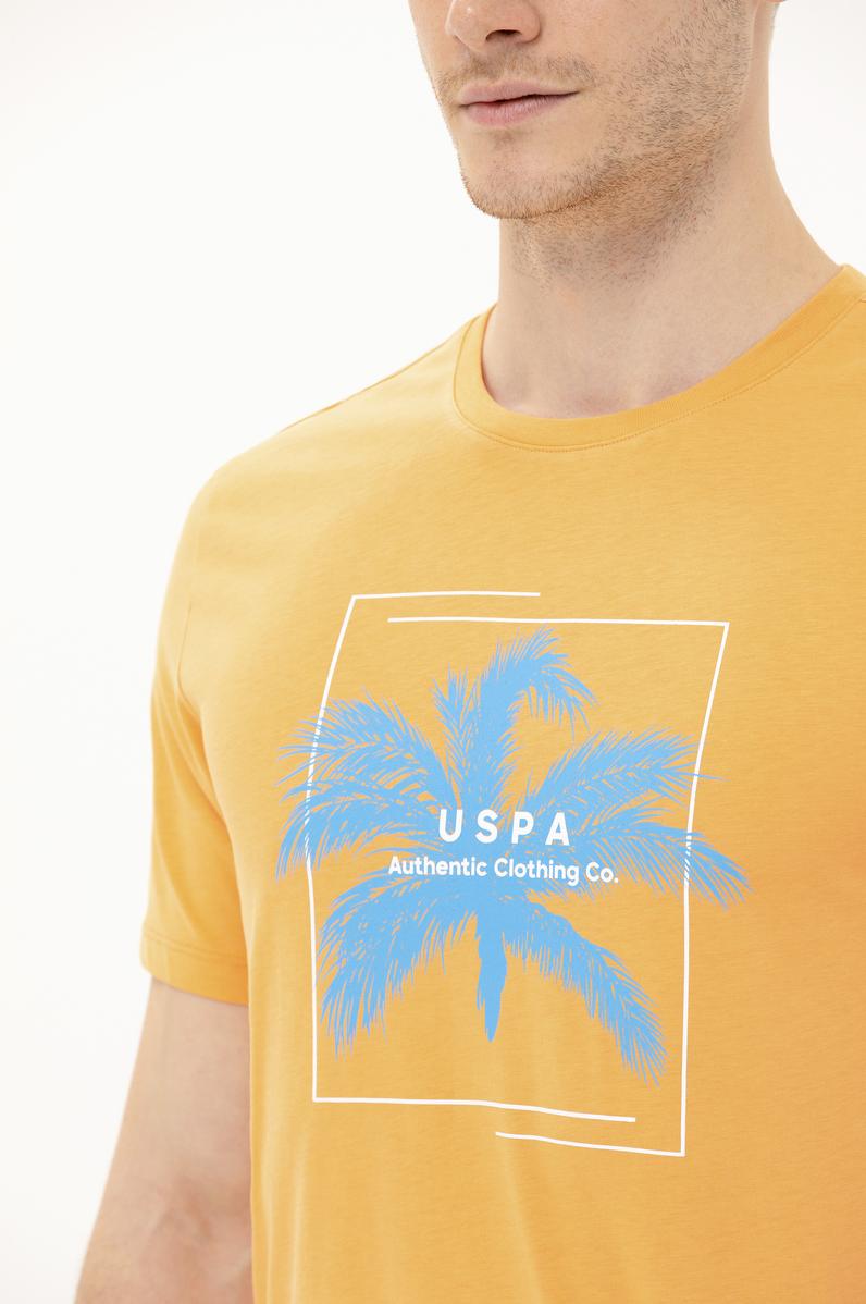 Erkek Turuncu Bisiklet Yaka Tişört