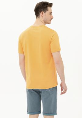 Erkek Turuncu Bisiklet Yaka Tişört - 50263390044