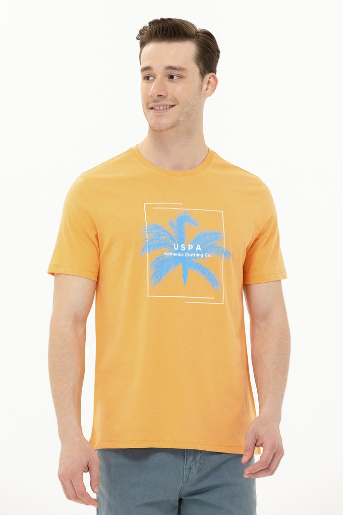 Erkek Turuncu Bisiklet Yaka Tişört