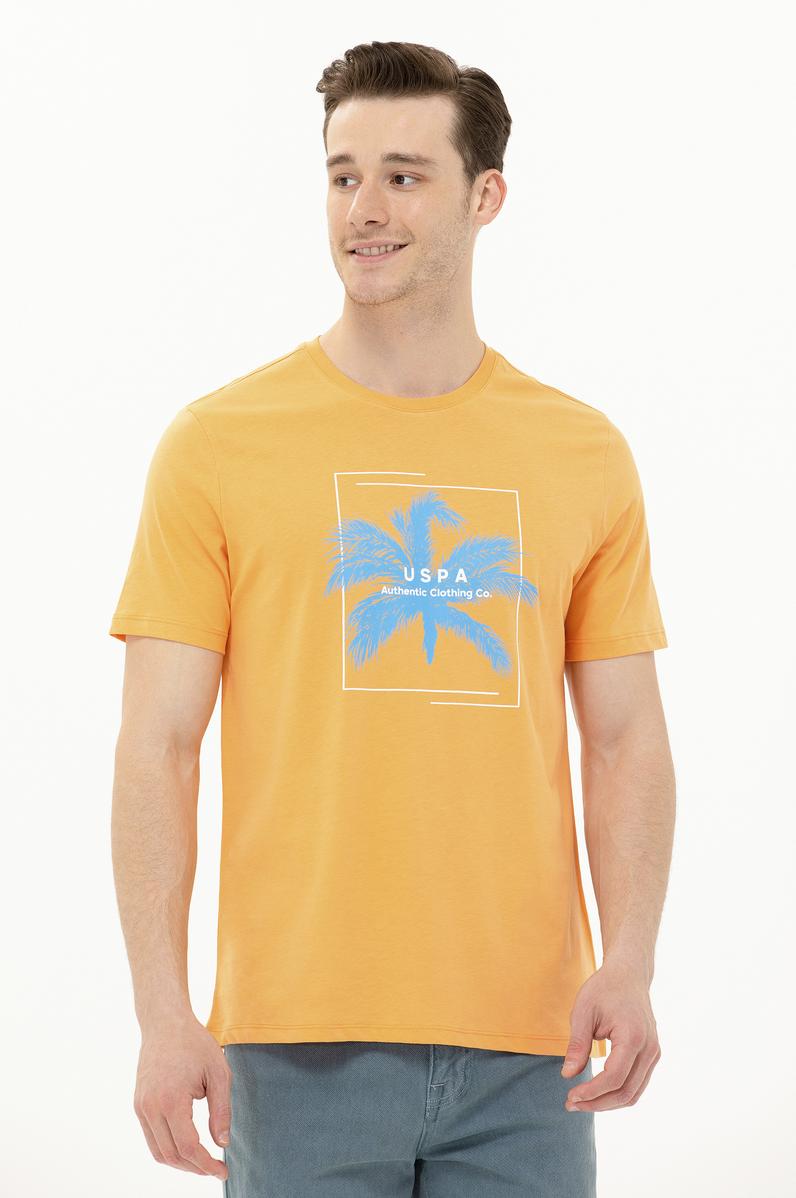 Erkek Turuncu Bisiklet Yaka Tişört