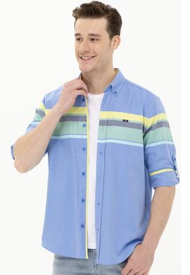 Erkek Saks Uzun Kollu Gömlek - 50263896023