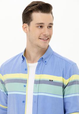 Erkek Saks Uzun Kollu Gömlek - 50263896023