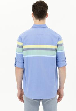 Erkek Saks Uzun Kollu Gömlek - 50263896023